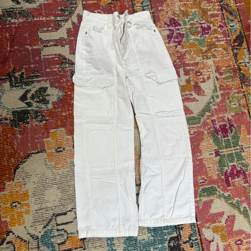 Primark White Cargo Pants High-Waisted Utility Style